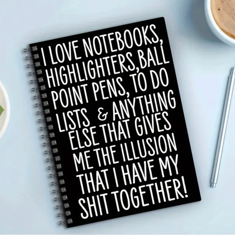 HUMOROUS AND “MOTIVATIONAL” SPIRAL LINED NOTEBOOK